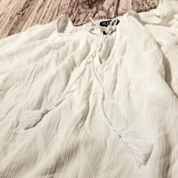 Ana Womens Tassel Top White Size Medium New - Picture 5 of 8